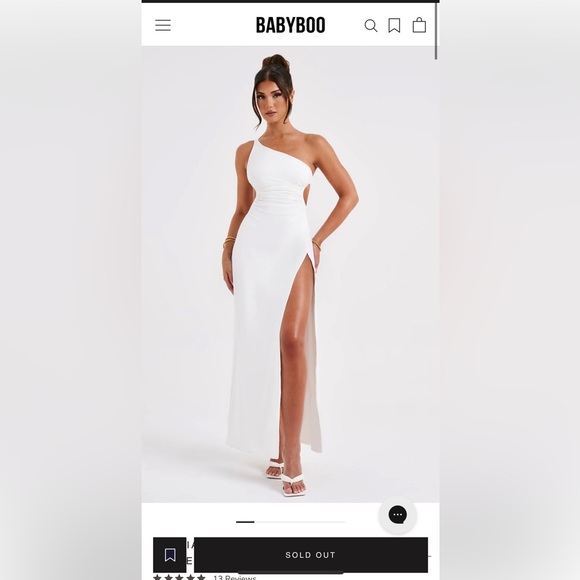 ALECIA MAXI DRESS - WHITE Elegant White One-Shoulder Dress by Babyboo - Picture 1 of 7